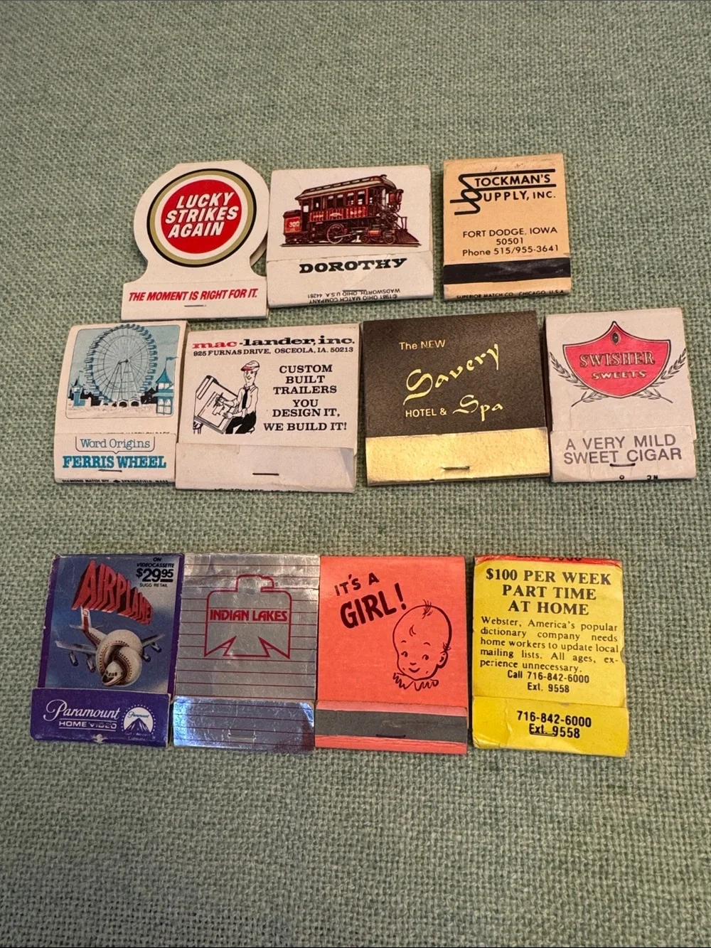 DIY Project. -Vintage Matchbook Lot with five additional matchbooks free 🆓
